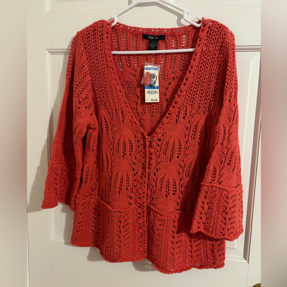 Coral Knit 3/4 Cardigan